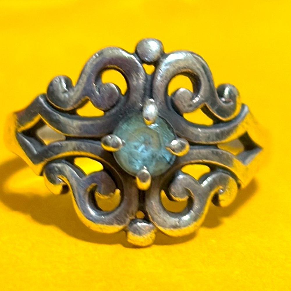 James Avery Spanish Lace Birthstone Ring - MARCH stone. SIZE 10.